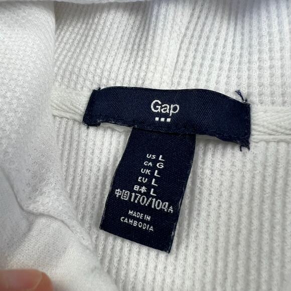 Gap White Red Blue Thermal lined Hooded zip up Sweatshirt patriotic size Large - Picture 3 of 10